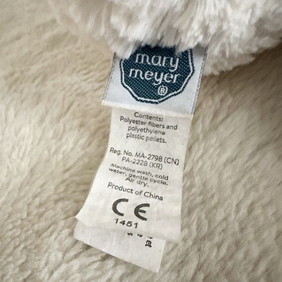 Mary Meyer White Putty Shaggy Bunny Rabbit Baby Lovey 7” Spring Easter - Picture 3 of 4
